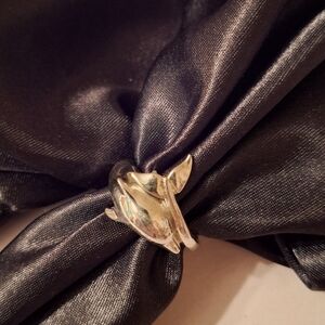 925 Sterling Silver Dolphin Ring Size 7.75 or 8 Swimming Ocean Beach Tropical